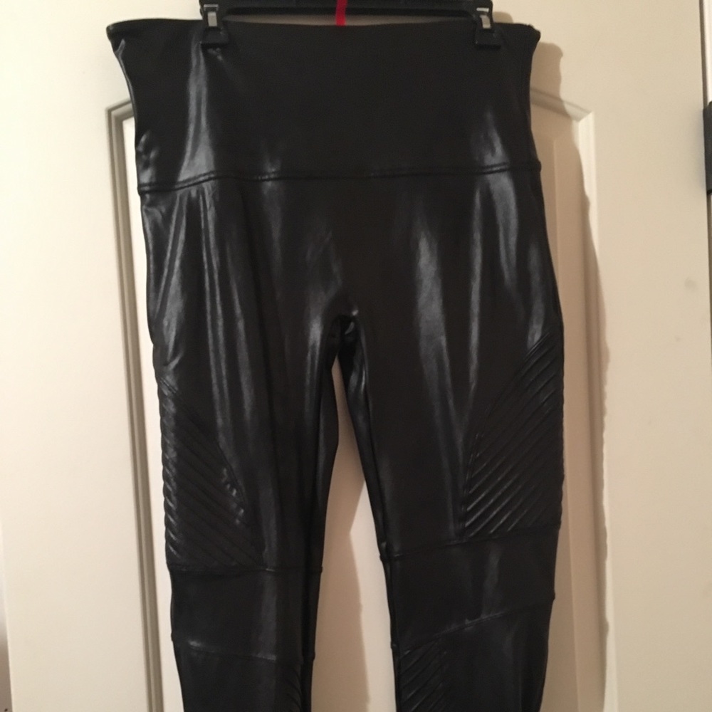 Spanx Faux Leather Motto Leggings